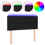 vidaXL Čelo postele s LED čierne 90x5x78/88 cm látka – Obrázok 2