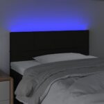 vidaXL Čelo postele s LED čierne 90x5x78/88 cm látka – Obrázok 3