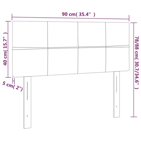 vidaXL Čelo postele s LED čierne 90x5x78/88 cm látka – Obrázok 6