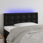 vidaXL Čelo postele s LED čierne 80x5x78/88 cm umelá koža