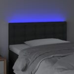 vidaXL Čelo postele s LED čierne 100x5x78/88 cm umelá koža – Obrázok 3