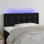 vidaXL Čelo postele s LED čierne 100x5x78/88 cm umelá koža
