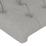 vidaXL Čelo postele s LED bledosivé 90x7x78/88 cm látka – Obrázok 5