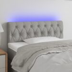 vidaXL Čelo postele s LED bledosivé 90x7x78/88 cm látka