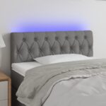 vidaXL Čelo postele s LED tmavosivé 90x7x78/88 cm látka