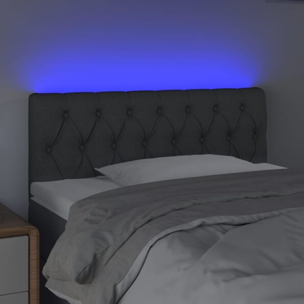 VXL8720287285830_g_en_hd_1.jpg vidaXL Čelo postele s LED tmavosivé 100x7x78/88 cm látka – Obrázok 3