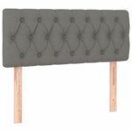 vidaXL Čelo postele s LED tmavosivé 100x7x78/88 cm látka – Obrázok 4