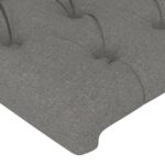 vidaXL Čelo postele s LED tmavosivé 100x7x78/88 cm látka – Obrázok 5