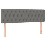 vidaXL Čelo postele s LED tmavosivé 144x7x78/88 cm látka – Obrázok 4