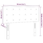 vidaXL Čelo postele s LED bledosivé 90x5x78/88 cm látka – Obrázok 6