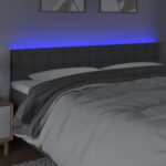 vidaXL Čelo postele s LED tmavosivé 200x5x78/88 cm látka – Obrázok 3