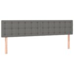 vidaXL Čelo postele s LED tmavosivé 200x5x78/88 cm látka – Obrázok 4