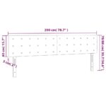 vidaXL Čelo postele s LED tmavosivé 200x5x78/88 cm látka – Obrázok 6