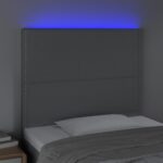 vidaXL Čelo postele s LED bledosivé 90x5x118/128 cm látka – Obrázok 3