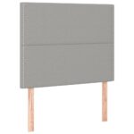 vidaXL Čelo postele s LED bledosivé 90x5x118/128 cm látka – Obrázok 4