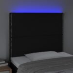 vidaXL Čelo postele s LED čierne 90x5x118/128 cm látka – Obrázok 3