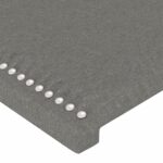 vidaXL Čelo postele s LED tmavosivé 200x7x118/128 cm látka – Obrázok 5
