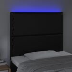 vidaXL Čelo postele s LED čierne 100x5x118/128 cm umelá koža – Obrázok 3