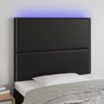 vidaXL Čelo postele s LED čierne 100x5x118/128 cm umelá koža
