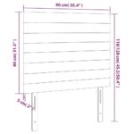 vidaXL Čelo postele s LED tmavosivé 90x5x118/128 cm látka – Obrázok 6