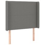 vidaXL Čelo postele s LED tmavosivé 93x16x118/128 cm látka – Obrázok 3