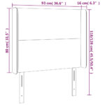 vidaXL Čelo postele s LED tmavosivé 93x16x118/128 cm látka – Obrázok 6