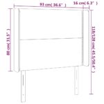 vidaXL Čelo postele s LED tmavosivé 93x16x118/128 cm látka – Obrázok 6