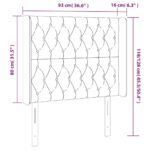 vidaXL Čelo postele s LED bledosivé 93x16x118/128 cm látka – Obrázok 6