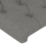 vidaXL Čelo postele s LED tmavosivé 103x16x118/128 cm látka – Obrázok 5