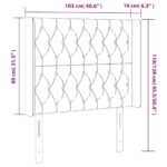 vidaXL Čelo postele s LED tmavosivé 103x16x118/128 cm látka – Obrázok 6