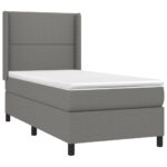 vidaXL Boxspring posteľ s matracom tmavosivá 90x200 cm látka – Obrázok 3