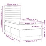 vidaXL Boxspring posteľ s matracom tmavosivá 90x200 cm látka – Obrázok 7