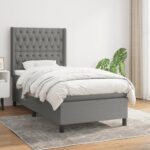 vidaXL Boxspring posteľ s matracom tmavosivá 90x200 cm látka