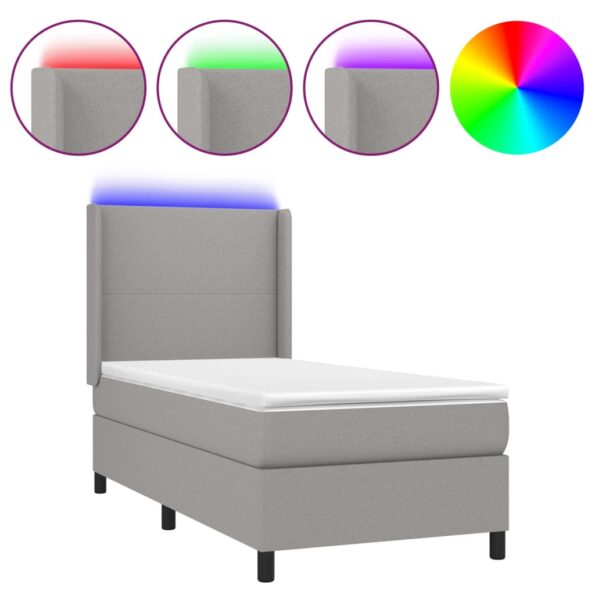VXL8720287347347_a_en_hd_1.jpg vidaXL Posteľ boxsping s matracom a LED bledosivá 90x200 cm látka – Obrázok 2