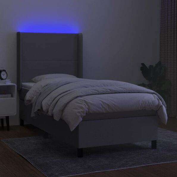 VXL8720287347347_g_en_hd_1.jpg vidaXL Posteľ boxsping s matracom a LED bledosivá 90x200 cm látka – Obrázok 3