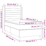 vidaXL Posteľ boxsping s matracom a LED tmavosivá 90x200 cm látka – Obrázok 8