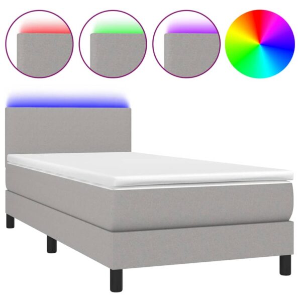 VXL8720287364894_a_en_hd_1.jpg vidaXL Posteľ boxsping s matracom a LED bledosivá 90x200 cm látka – Obrázok 2