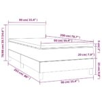 vidaXL Posteľ boxsping s matracom a LED bledosivá 90x200 cm látka – Obrázok 8