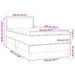 vidaXL Posteľ boxsping s matracom a LED bledosivá 100x200 cm látka – Obrázok 8