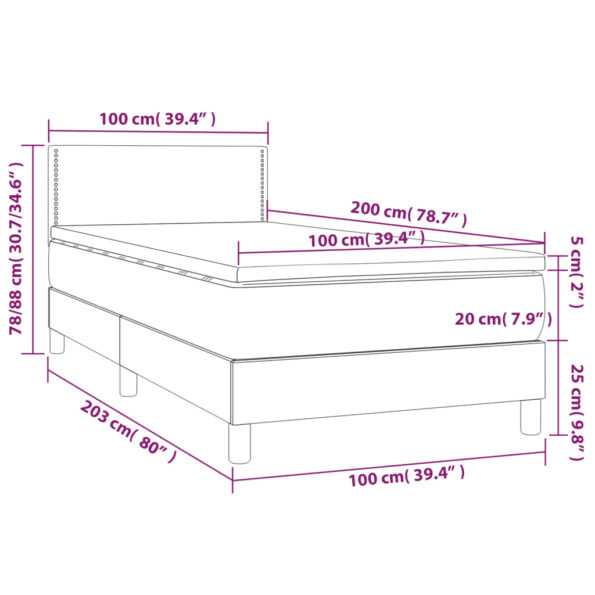 VXL8720287365778_g_en_hd_6.jpg vidaXL Posteľ boxsping s matracom a LED bledosivá 100x200 cm látka – Obrázok 8