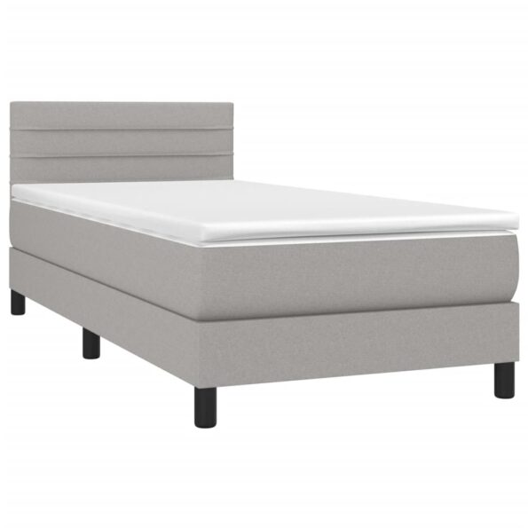 VXL8720287367376_g_en_hd_1.jpg vidaXL Posteľ boxsping s matracom a LED bledosivá 100x200 cm látka – Obrázok 3