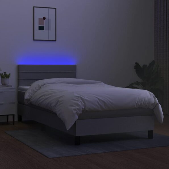 VXL8720287367376_g_en_hd_2.jpg vidaXL Posteľ boxsping s matracom a LED bledosivá 100x200 cm látka – Obrázok 4