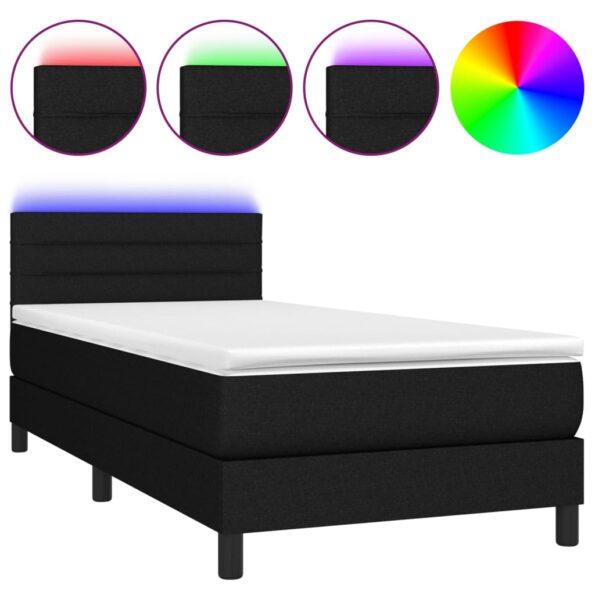 VXL8720287367390_a_en_hd_1.jpg vidaXL Posteľ boxsping s matracom a LED čierna 100x200 cm látka – Obrázok 2