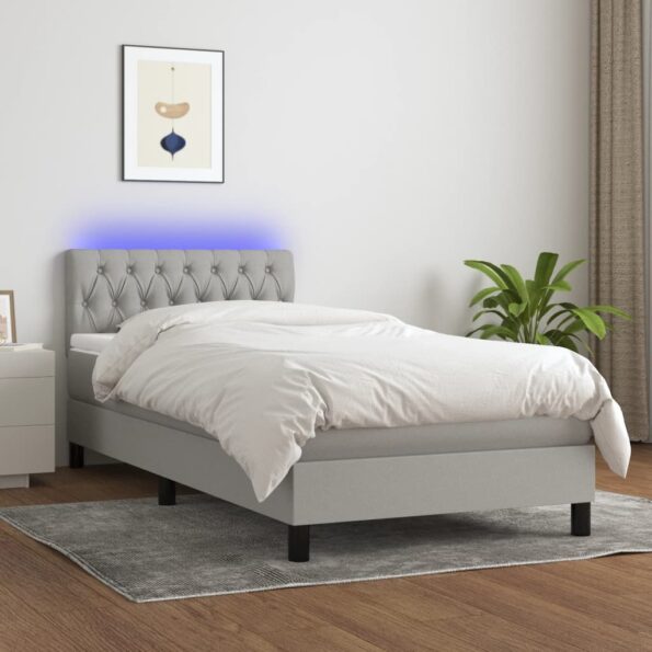 VXL8720287368977_m_en_hd_1.jpg vidaXL Posteľ boxsping s matracom a LED bledosivá 100x200 cm látka – Obrázok 1
