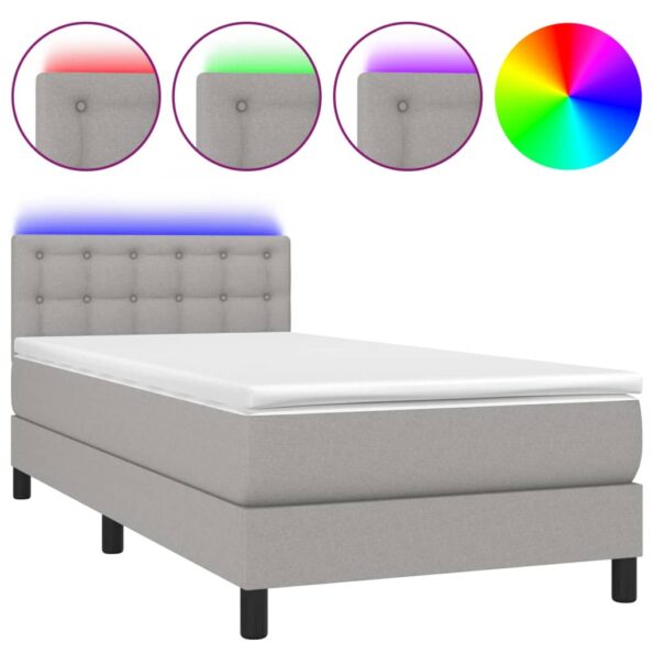 VXL8720287369691_a_en_hd_1.jpg vidaXL Posteľ boxsping s matracom a LED bledosivá 90x200 cm látka – Obrázok 2
