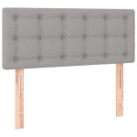 vidaXL Posteľ boxsping s matracom a LED bledosivá 90x200 cm látka – Obrázok 7