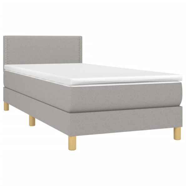 VXL8720287371373_g_en_hd_1.jpg vidaXL Posteľ boxsping s matracom a LED bledosivá 100x200 cm látka – Obrázok 3