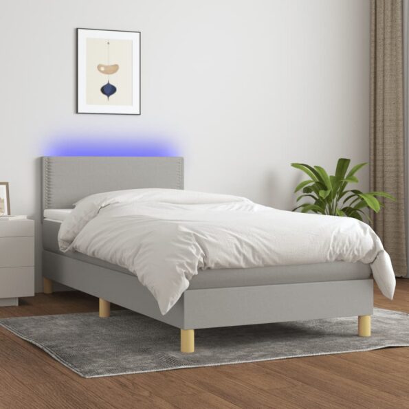 VXL8720287371373_m_en_hd_1.jpg vidaXL Posteľ boxsping s matracom a LED bledosivá 100x200 cm látka – Obrázok 1