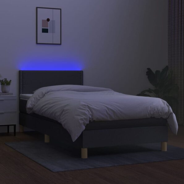 VXL8720287371380_g_en_hd_2.jpg vidaXL Posteľ boxsping s matracom a LED tmavosivá 100x200 cm látka – Obrázok 4