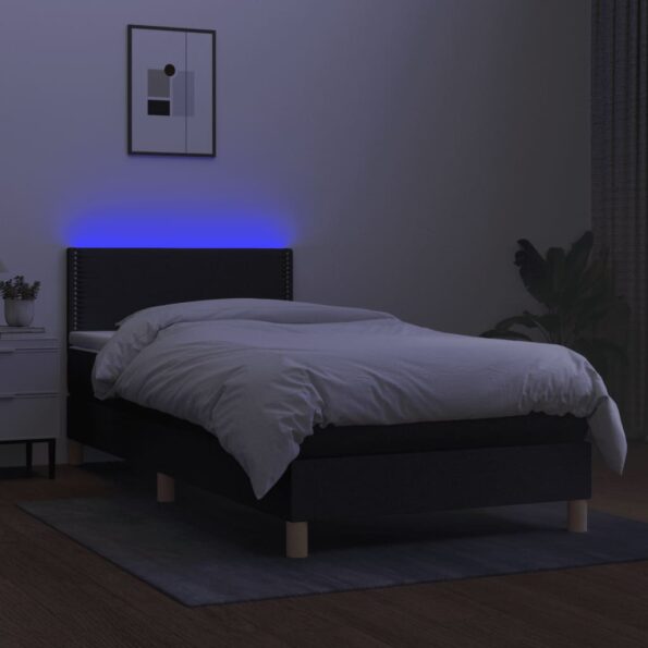 VXL8720287371397_g_en_hd_2.jpg vidaXL Posteľ boxsping s matracom a LED čierna 100x200 cm látka – Obrázok 4
